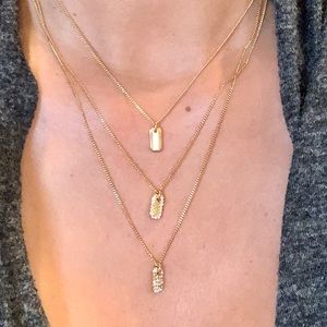 Baublebar Gold Mini Dog Tag Necklace